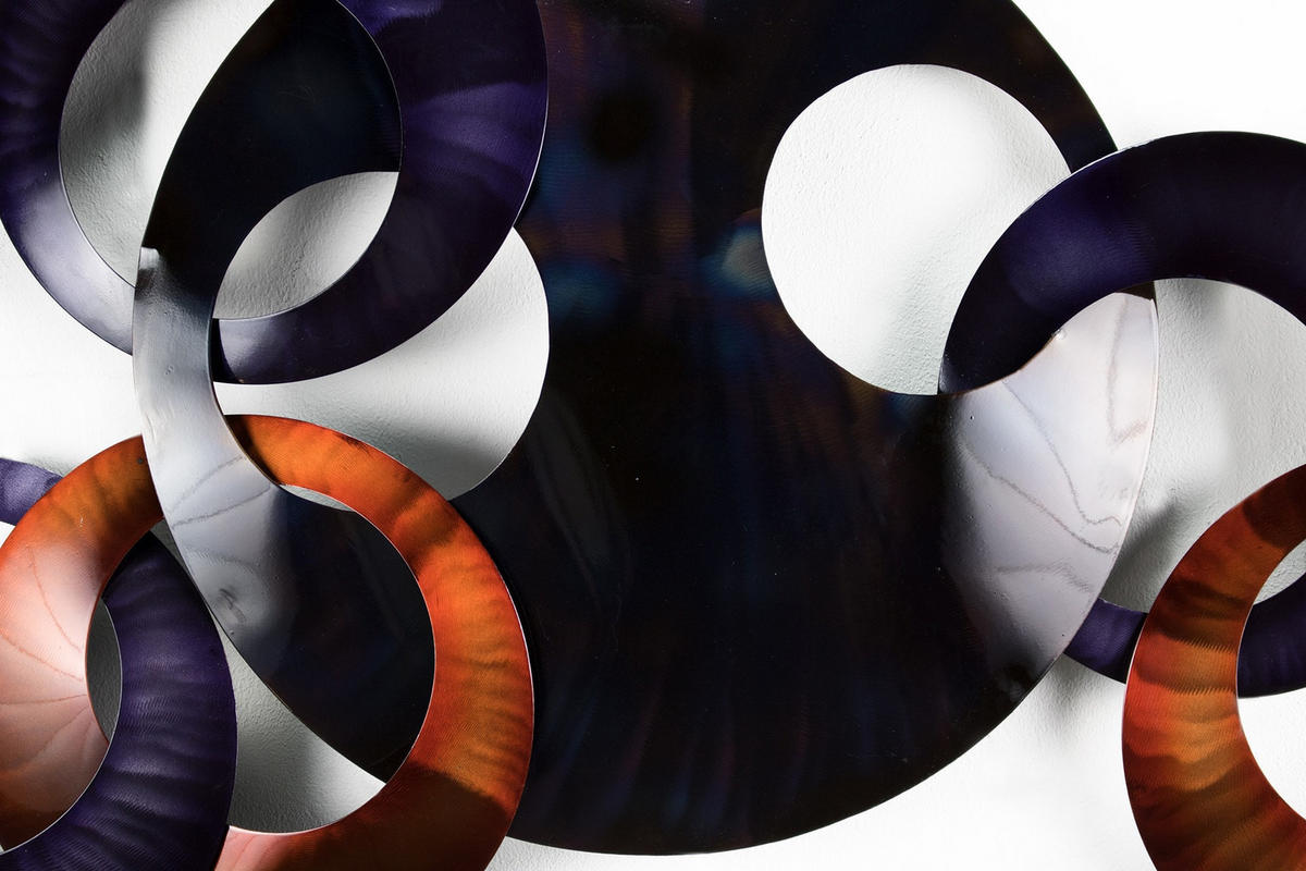 WANDDEKO Kupfer 125/65 cm - Blau/Kupferfarben, Metall (3.42/65/8cm) - KUNSTLOFT