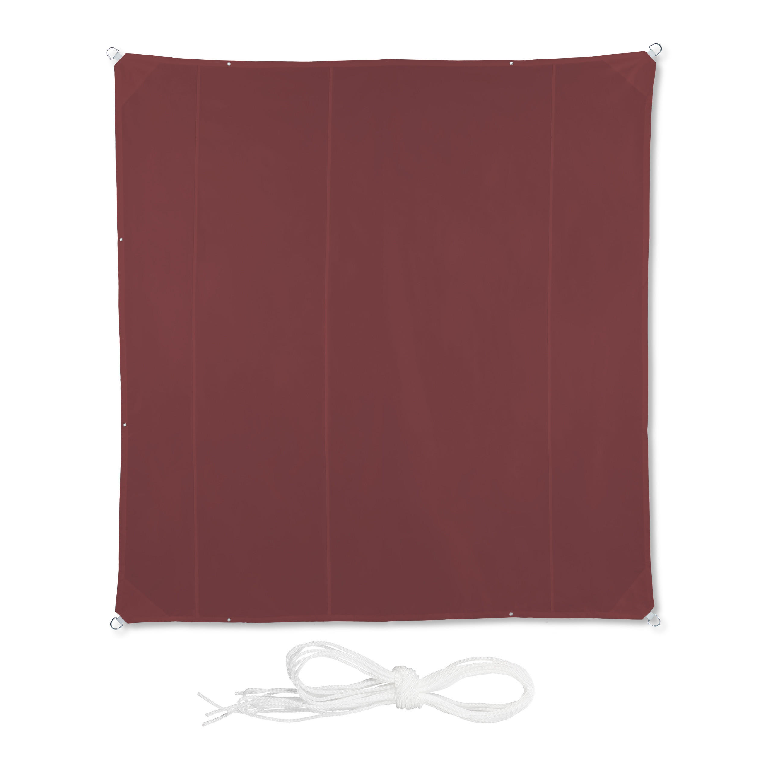SONNENSEGEL - Dunkelrot, Textil/Metall (500/500cm) - Relaxdays