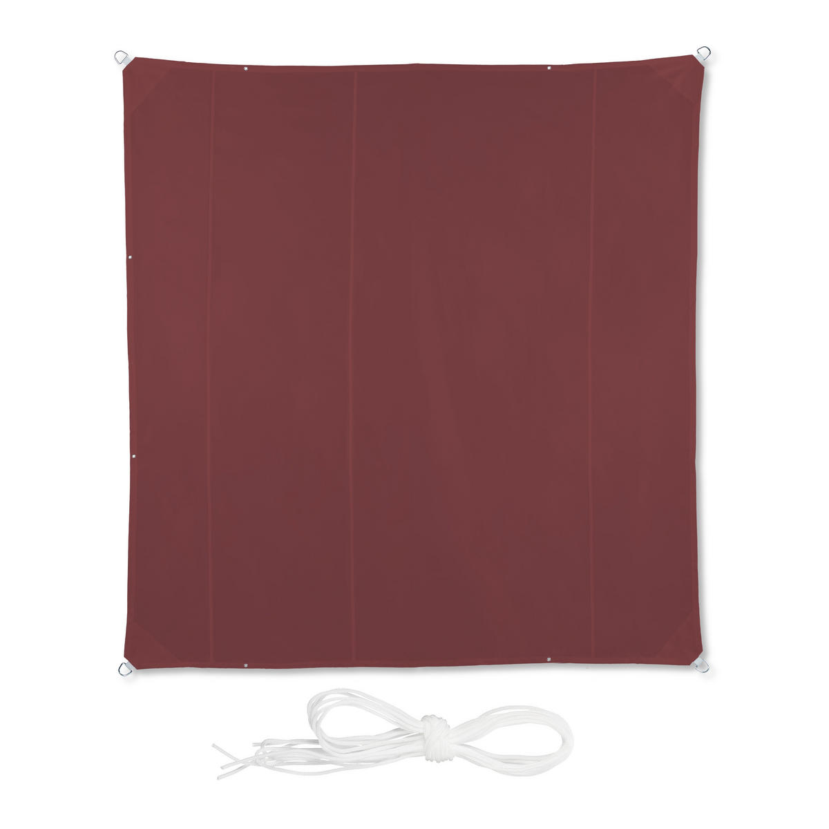 SONNENSEGEL - Dunkelrot, Textil/Metall (500/500cm) - Relaxdays