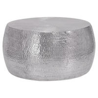 COUCHTISCH Ø90x45 cm rund Silber aus Aluminium Hammerschlag-Optik - Silberfarben, Metall (90/90/45cm) - WOMO-DESIGN