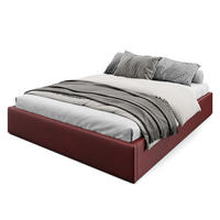 POLSTERBETT 160x200cm Bett mit Stauraum Lattenrost Weinrot - Weinrot, Holz/Holzwerkstoff (160/200cm) - Muralo