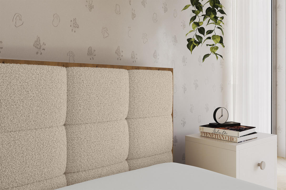 EINZELLBETT Jugendbett mit Bettkasten und Matratze H3/H4, Links - SOVY 90x200 Dunkelbeige - Cappuccino, Holzwerkstoff/Textil (90/200cm) - ALTDECOR
