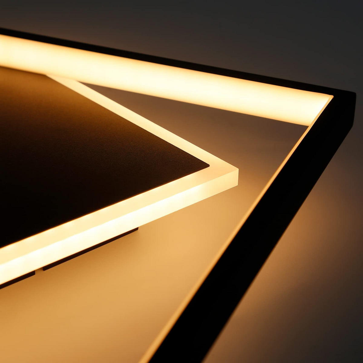 LED-DECKENLEUCHTE Daniela 44/40/6 cm - Schwarz, Metall (44/40/6cm) - ZMH