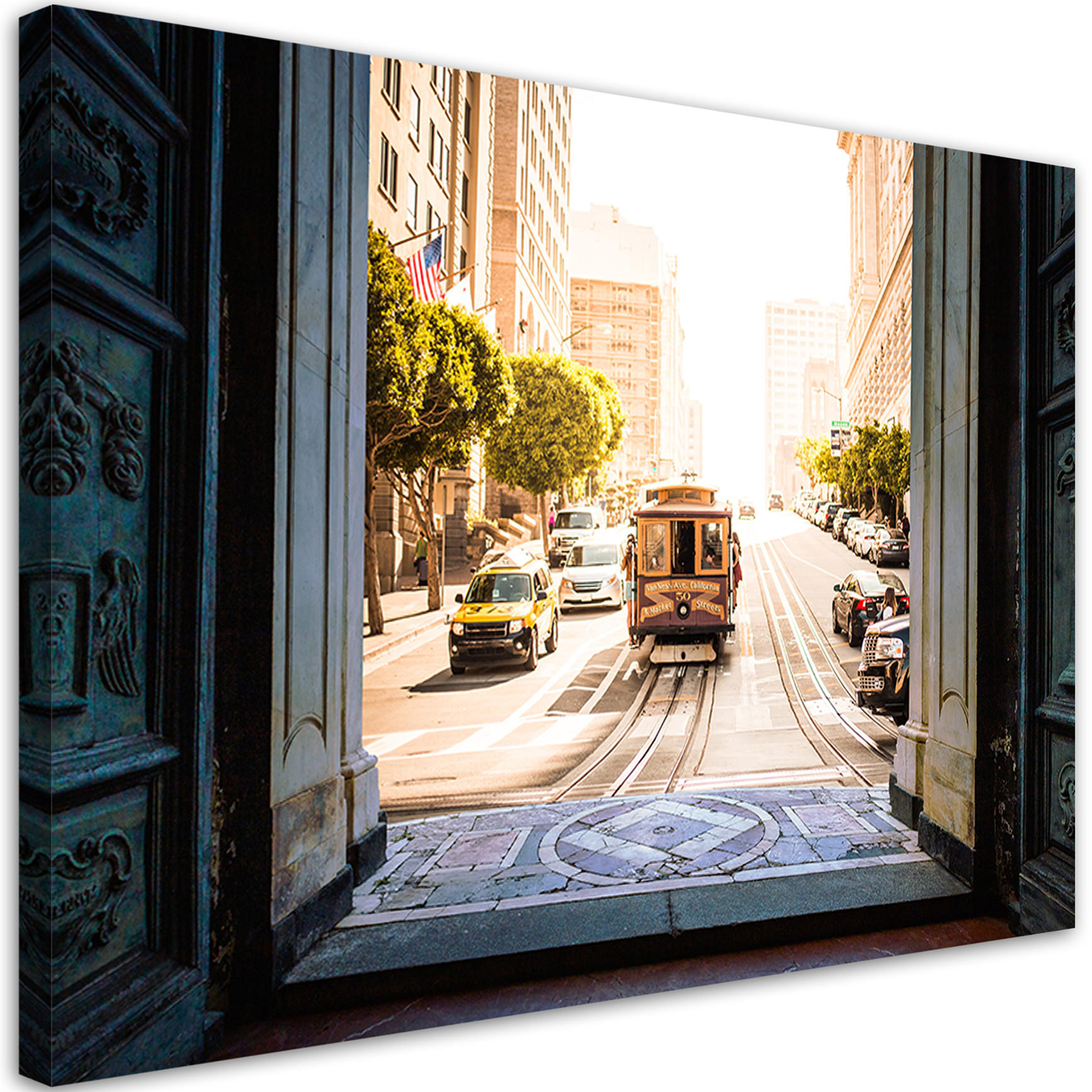 WANDBILD stadtansicht san francisco - Beige, Textil (60/40cm) - Feeby