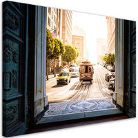 WANDBILD stadtansicht san francisco - Beige, Textil (60/40cm) - Feeby