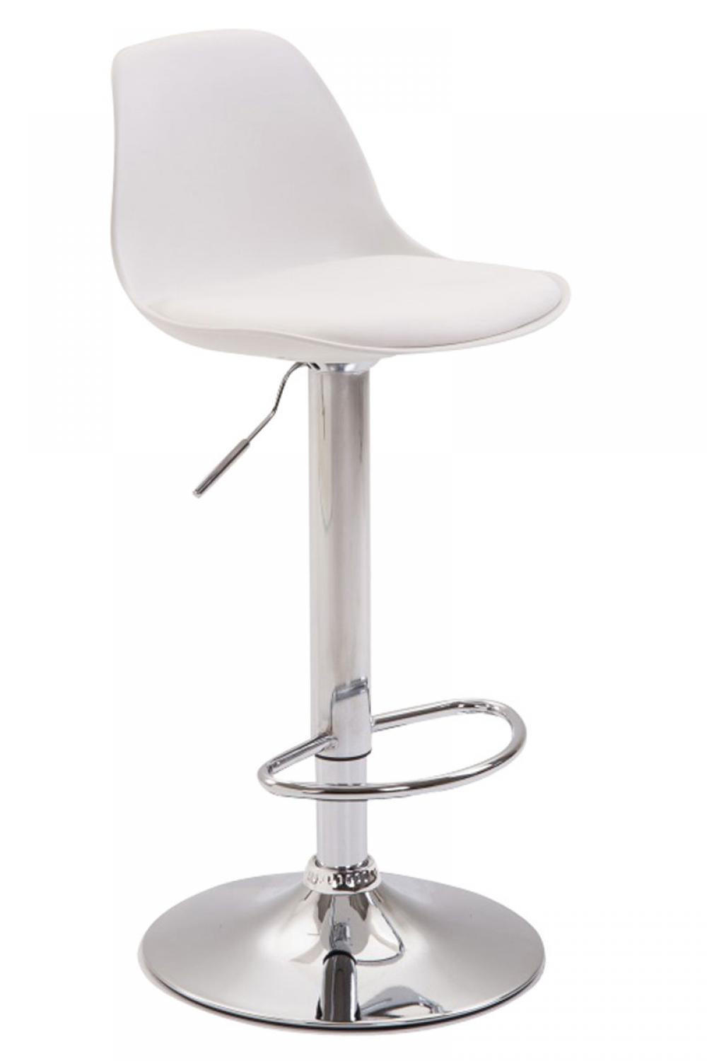BARHOCKER Kunststoff weiß - Chromfarben/Weiß, Kunststoff/Metall (39/82/43cm) - CLP