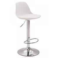 BARHOCKER Kunststoff weiß - Chromfarben/Weiß, Kunststoff/Metall (39/82/43cm) - CLP