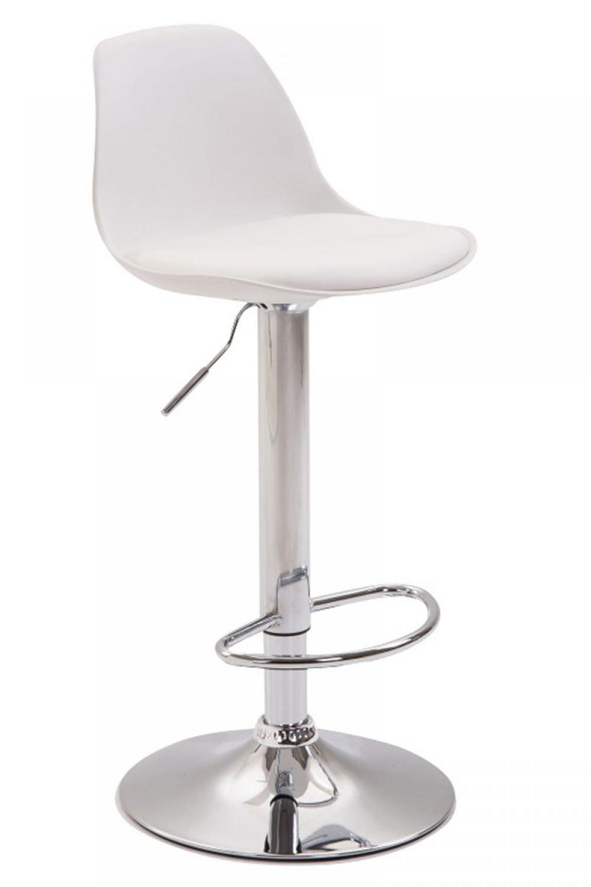BARHOCKER Kunststoff weiß - Chromfarben/Weiß, Kunststoff/Metall (39/82/43cm) - CLP