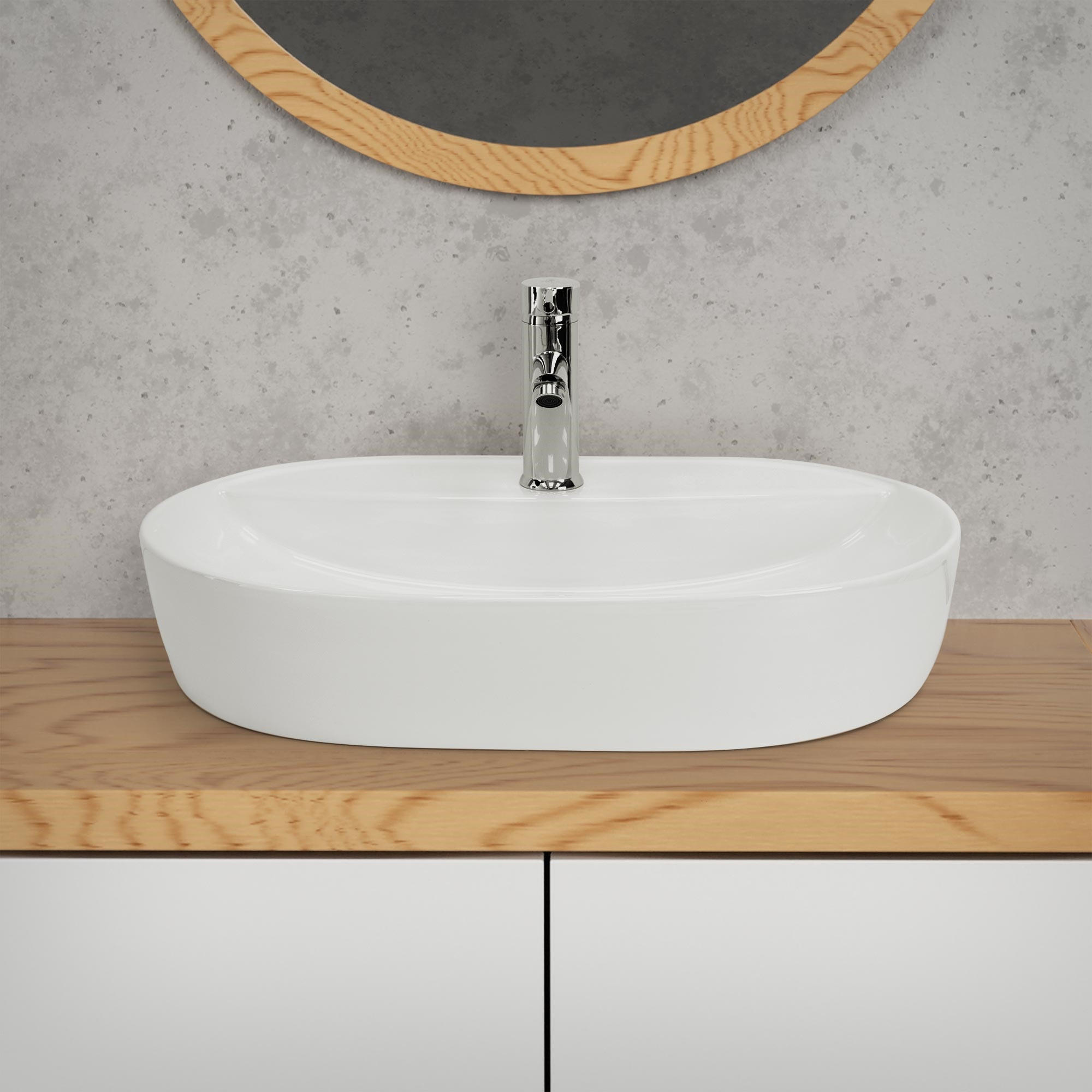 WASCHBECKEN - Weiß, Keramik (40/12/60cm) - ML-DESIGN