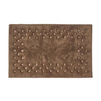BADEMATTE 45/75 cm Karo-Bordüre, Baumwolle - Braun, Textil (45/75cm) - Homescapes