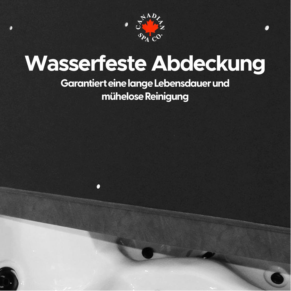 WHIRLPOOL ISOLIERABDECKUNG Muskoka schwarze Whirlpool-Abdeckung - Schwarz, Leder (188/188cm) - Canadian Spa Company