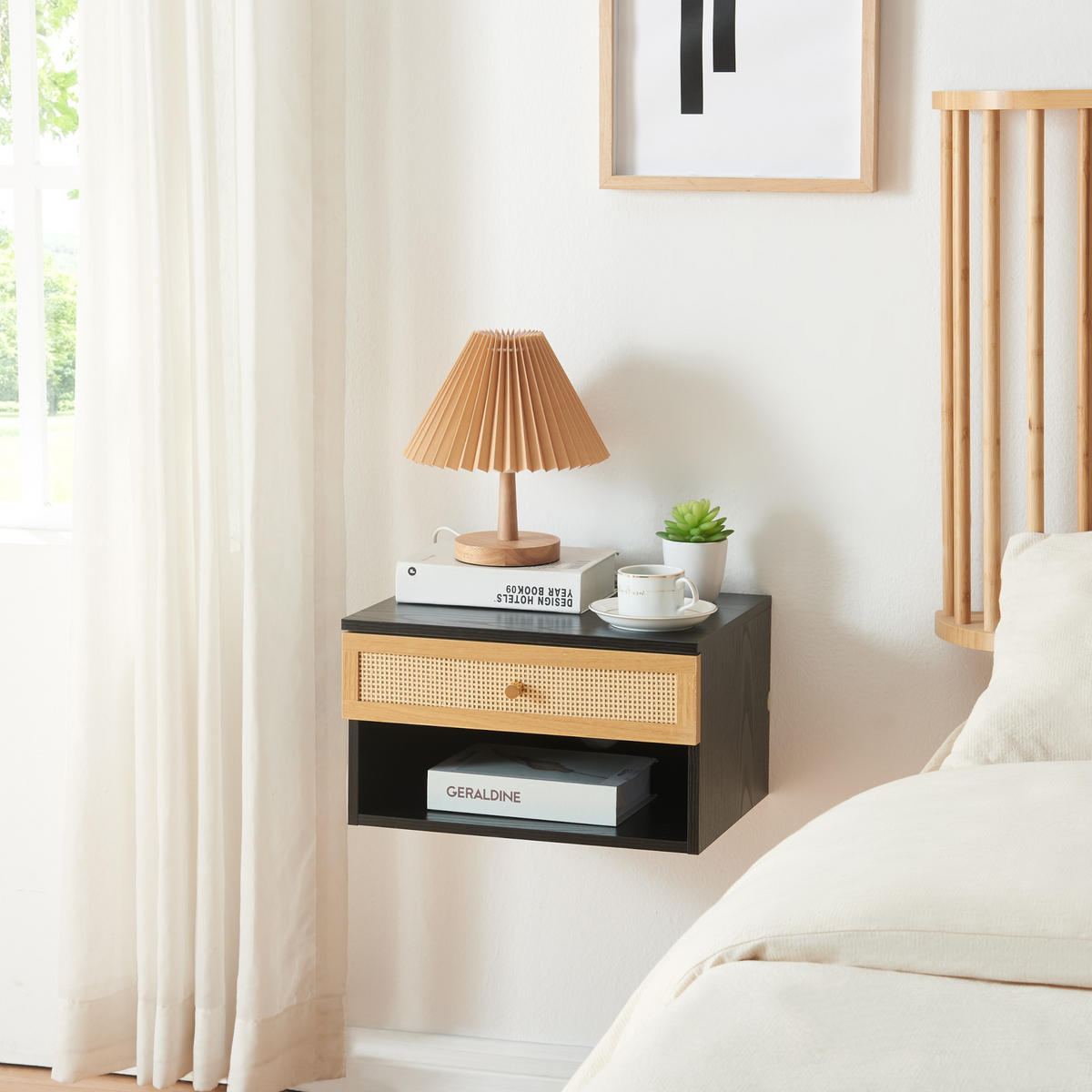 WANDREGAL Eiker - Goldfarben/Schwarz, Holzwerkstoff/Kunststoff (31.5/23/40cm) - [en.casa]
