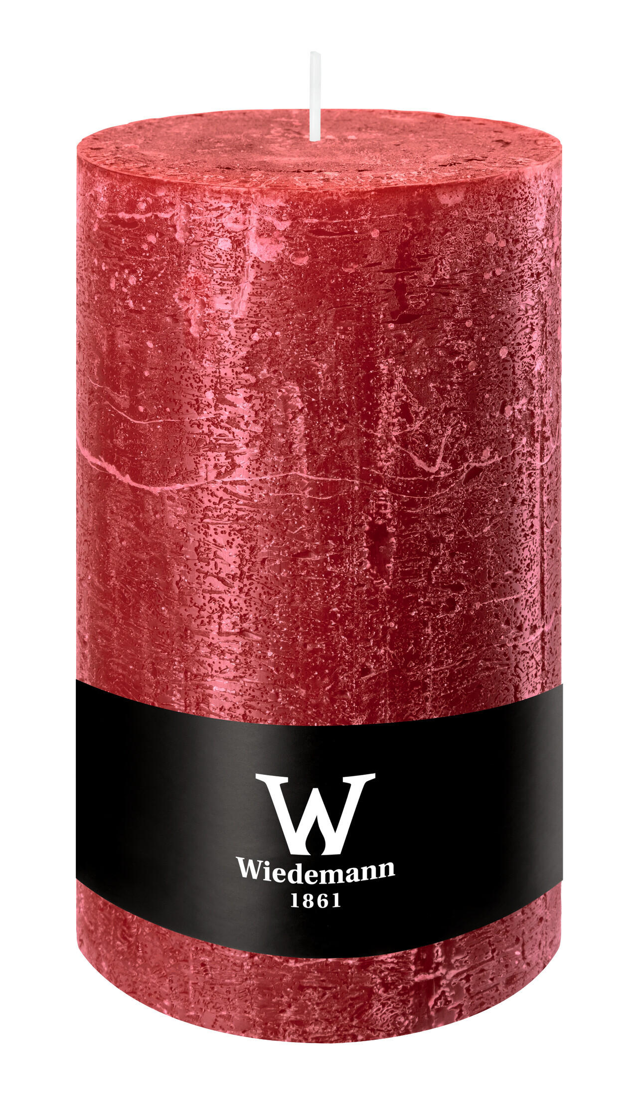 STUMPENKERZE Rustik Marble Style Bordeaux 190 x Ø 100 mm, 1 Stück - Bordeaux, Paraffin (10/19cm) - Wiedemann Kerzen