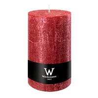 STUMPENKERZE Rustik Marble Style Bordeaux 190 x Ø 100 mm, 1 Stück - Bordeaux, Paraffin (10/19cm) - Wiedemann Kerzen