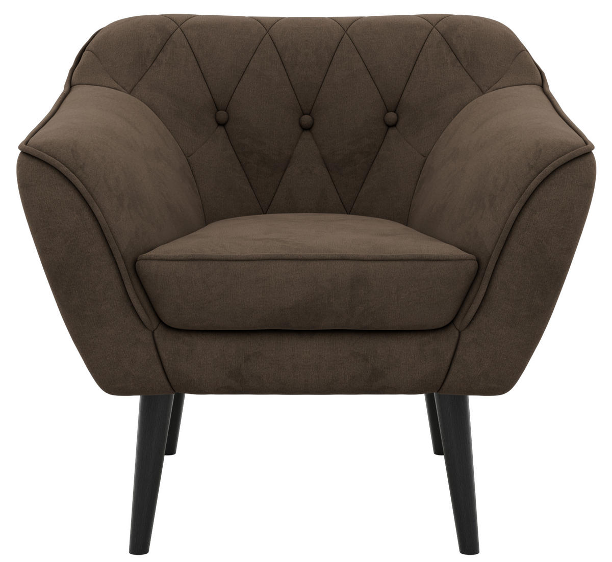 KRESLO PIRS - Hnedá Samet - hnedá/čierna, kompozitné drevo/textil (80/75/74cm) - MKS