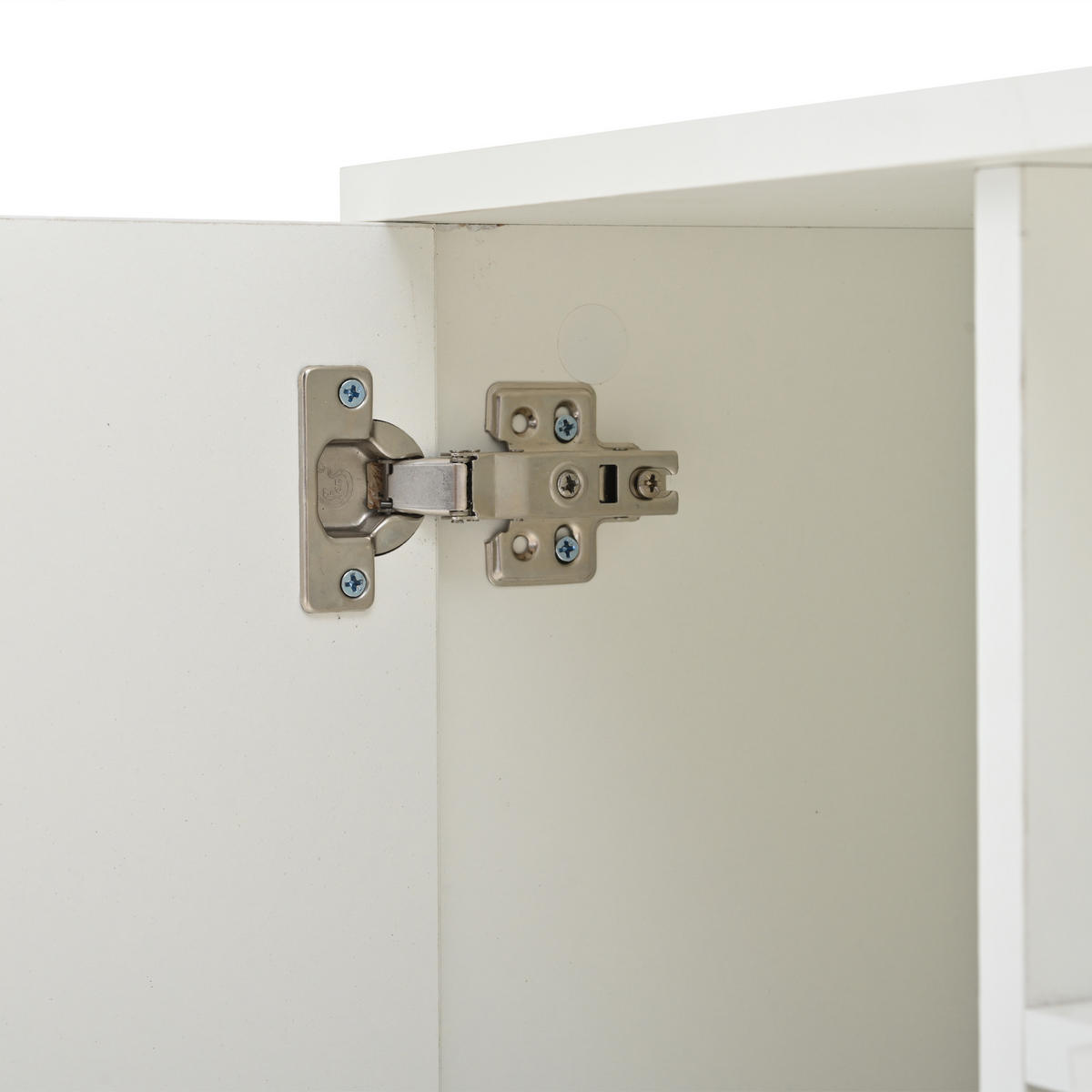 COUCHTISCH 100/50/40 cm weiß mit LED-Beleuchtung 2 Schränken und 1 Schublade - Weiß, Holzwerkstoff (100/50/40cm) - OKWISH