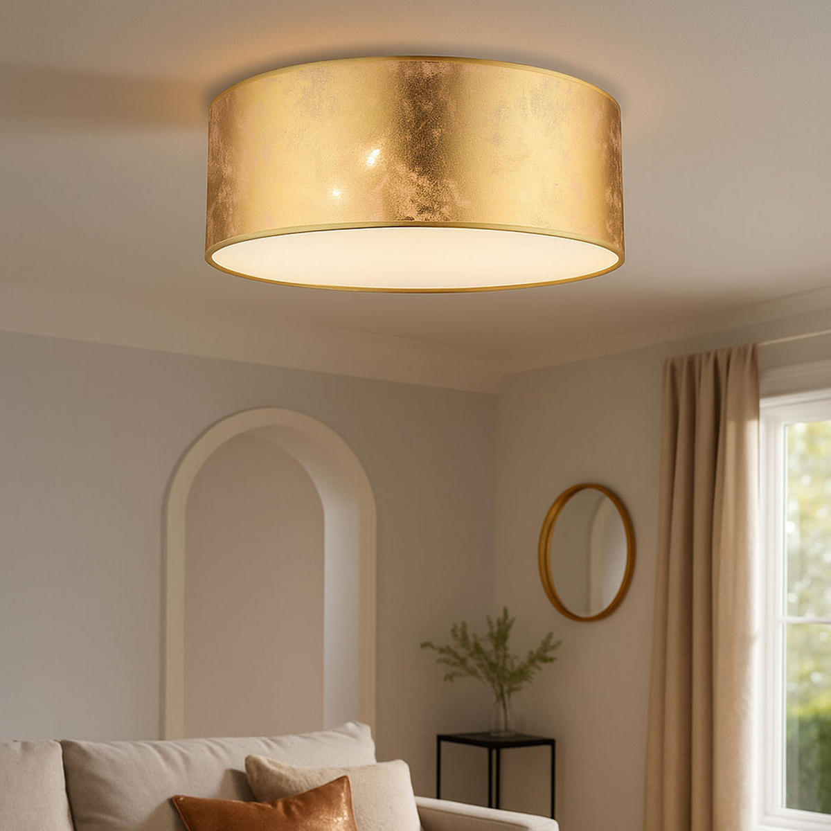 LED DECKENLEUCHTE Metall Gold - Goldfarben, Metall (40/40/17.5cm) - Globo Lighting