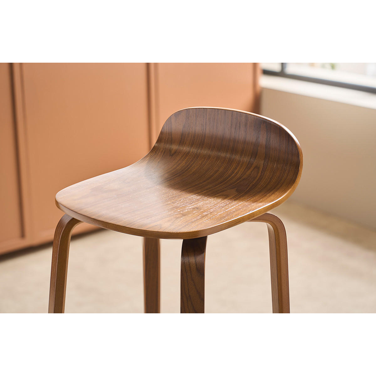 BARHOCKER Walnuss H68 cm 2er-Set OBRA - Braun, Holz (44/80.5/40cm) - Miliboo