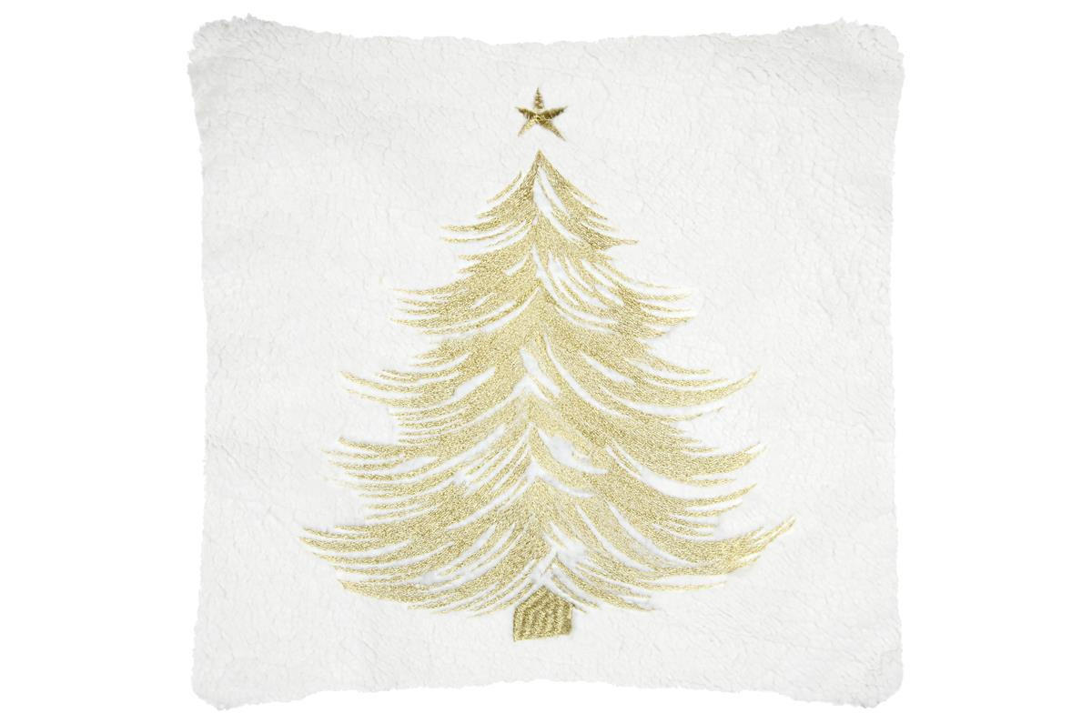 WEIHNACHTSKISSEN Klaus 45/45 cm - Weiß, Textil (45/45cm)