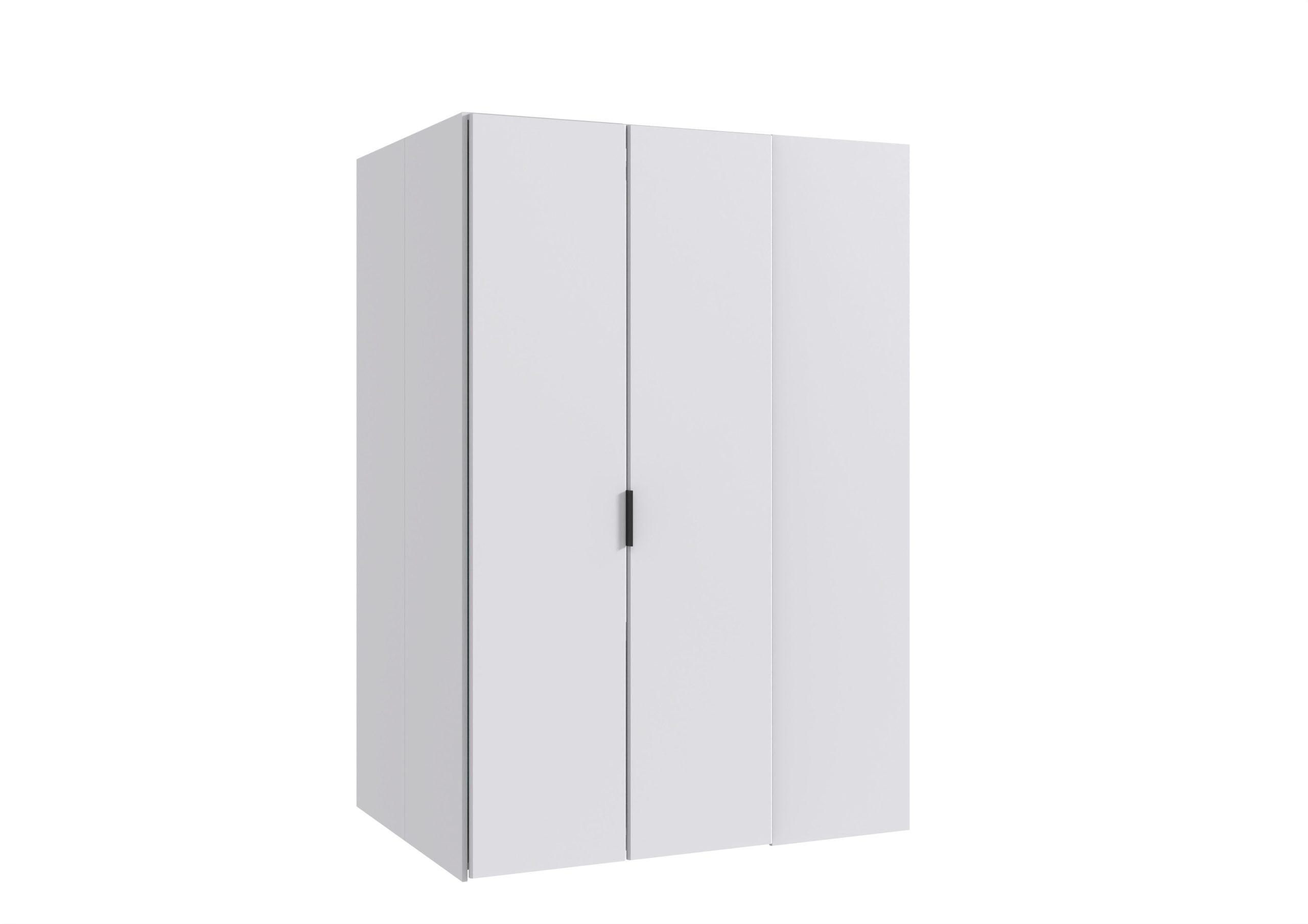 KLEIDERSCHRANK Norderney in Weiß – begehbarer Eckkleiderschrank 90cm Tiefe - Weiß, Holzwerkstoff (135/197/97cm)