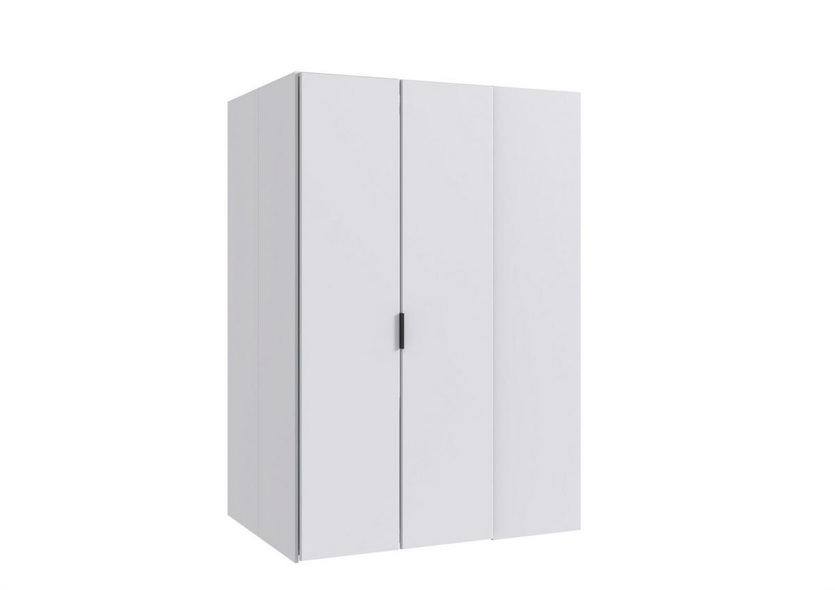 KLEIDERSCHRANK Norderney in Weiß – begehbarer Eckkleiderschrank 90cm Tiefe - Weiß, Holzwerkstoff (135/197/97cm)