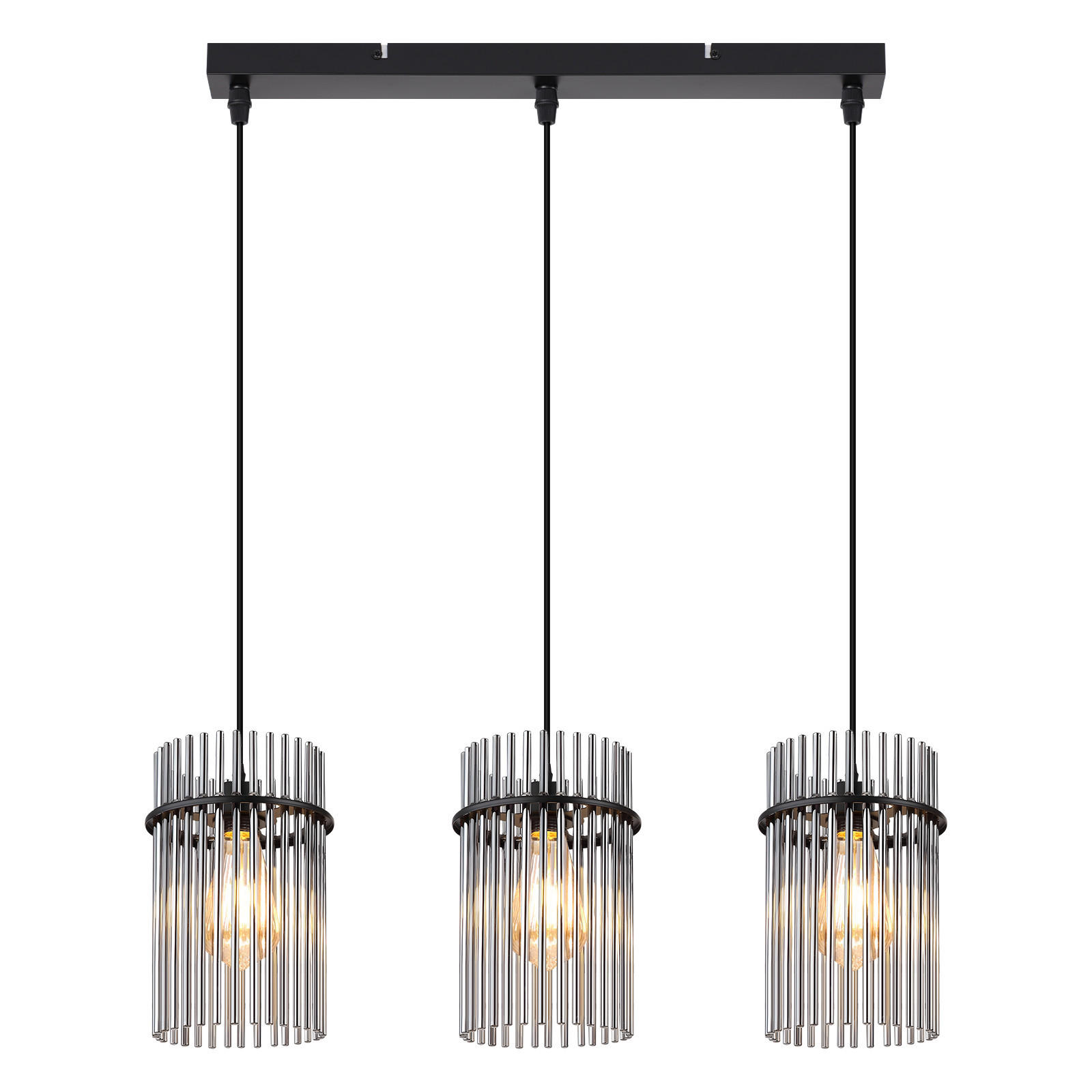 PENDELLEUCHTE Willow 48/5/150 cm - Schwarz, Glas (48/5/150cm) - ZMH