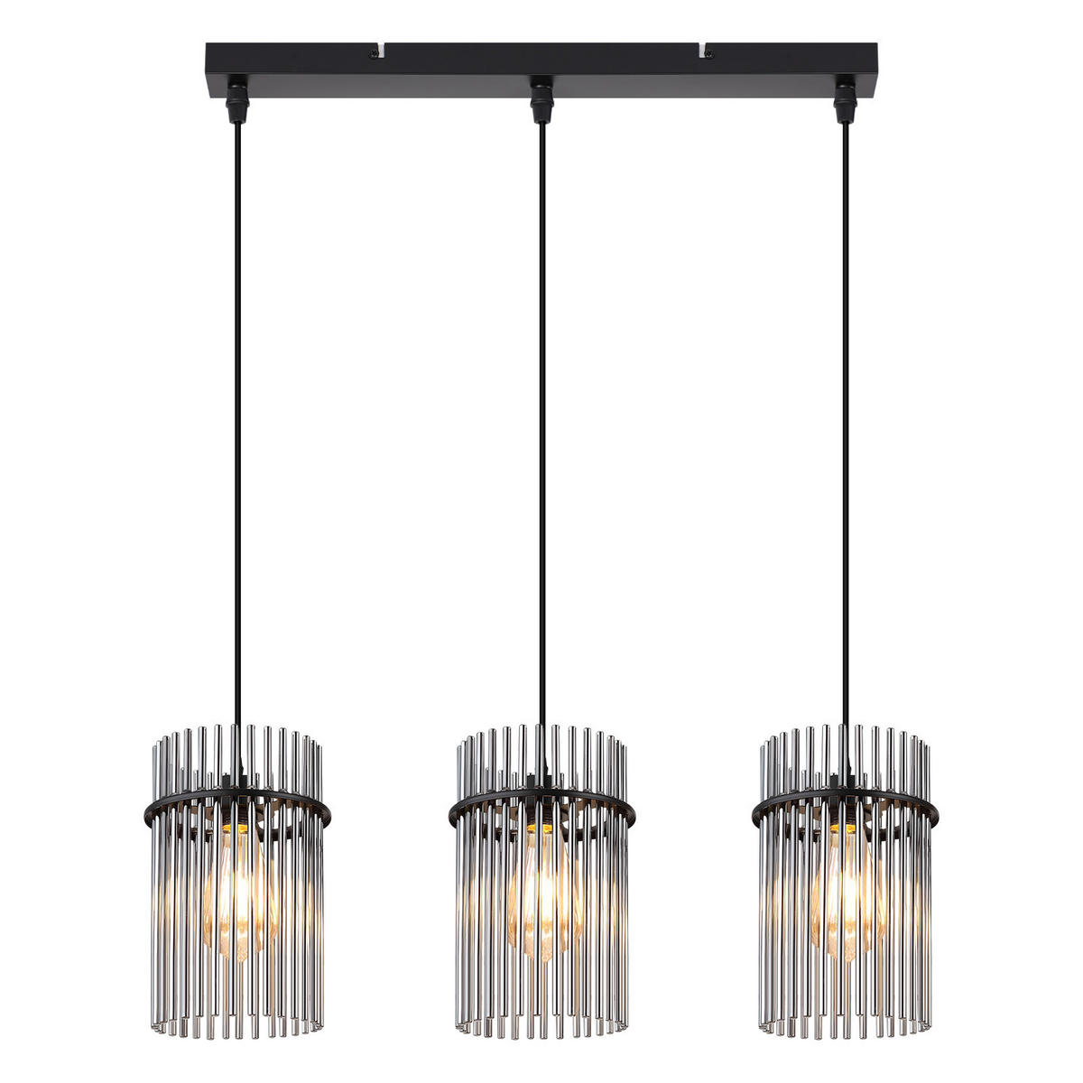 PENDELLEUCHTE Willow 48/5/150 cm - Schwarz, Glas (48/5/150cm) - ZMH