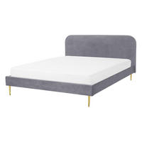 POLSTERBETT 140/200cm Grau Flayat - Grau, Textil (140/200cm) - Beliani