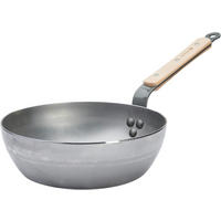 KASSEROLLE Bratpfanne Mineral B Holz - ø 24 cm / 2.5 Liter - ohne Antihaftbeschichtung - Silberfarben, Metall (24cm) - De Buyer