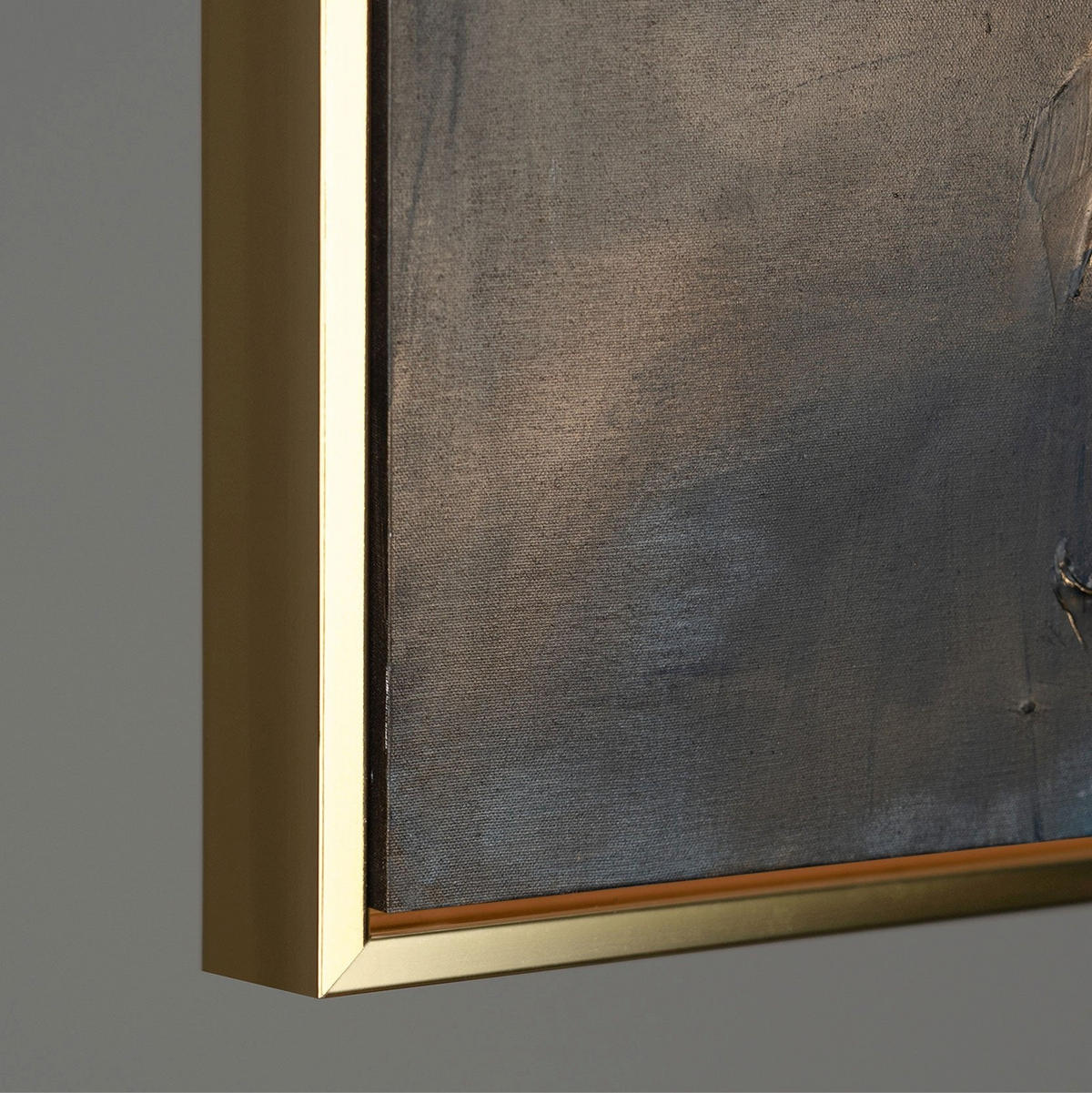 GEMÄLDE Elegante Abstraktion Schattenfugenrahmen Gold 120x80 cm - Goldfarben, Holz (120/80cm) - YS-art gallery