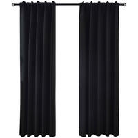 VORHANG 2ER SET BOSTON DARK HxB 245x140 cm Schwarz - Schwarz, Textil (140/245cm) - Gardinenbox