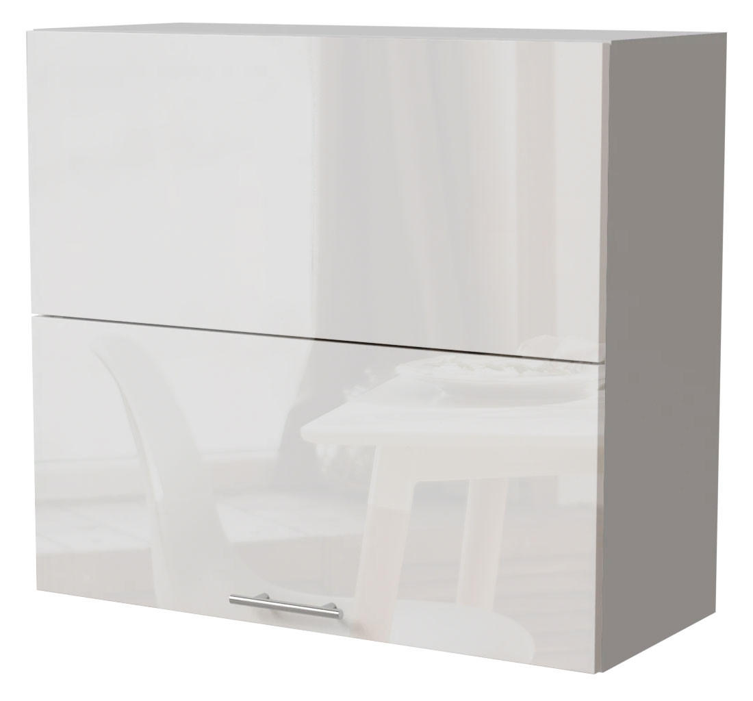 Feldmann-Wohnen Küchenhängeschrank Weiß Hochglanz, Weiß 80x72x32.5 cm