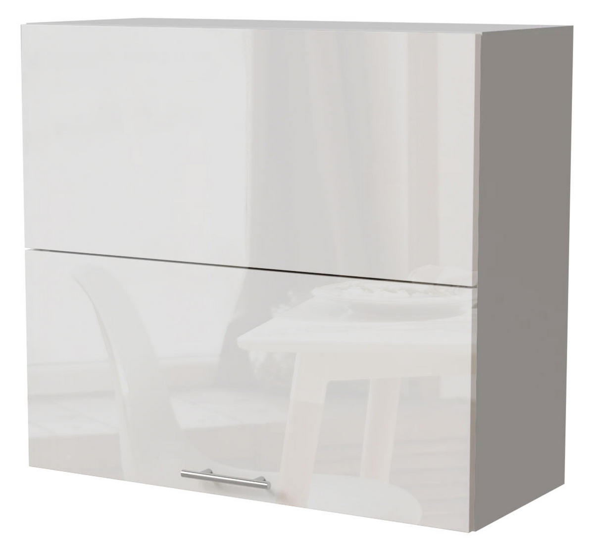 KÜCHENHÄNGESCHRANK Essen W8B/80-AV Weiß Hochglanz / Weiß Matt 80 / 32,5 / 72cm - Weiß Hochglanz/Weiß, Holz/Holzwerkstoff (80/72/32.5cm) - Feldmann-Wohnen