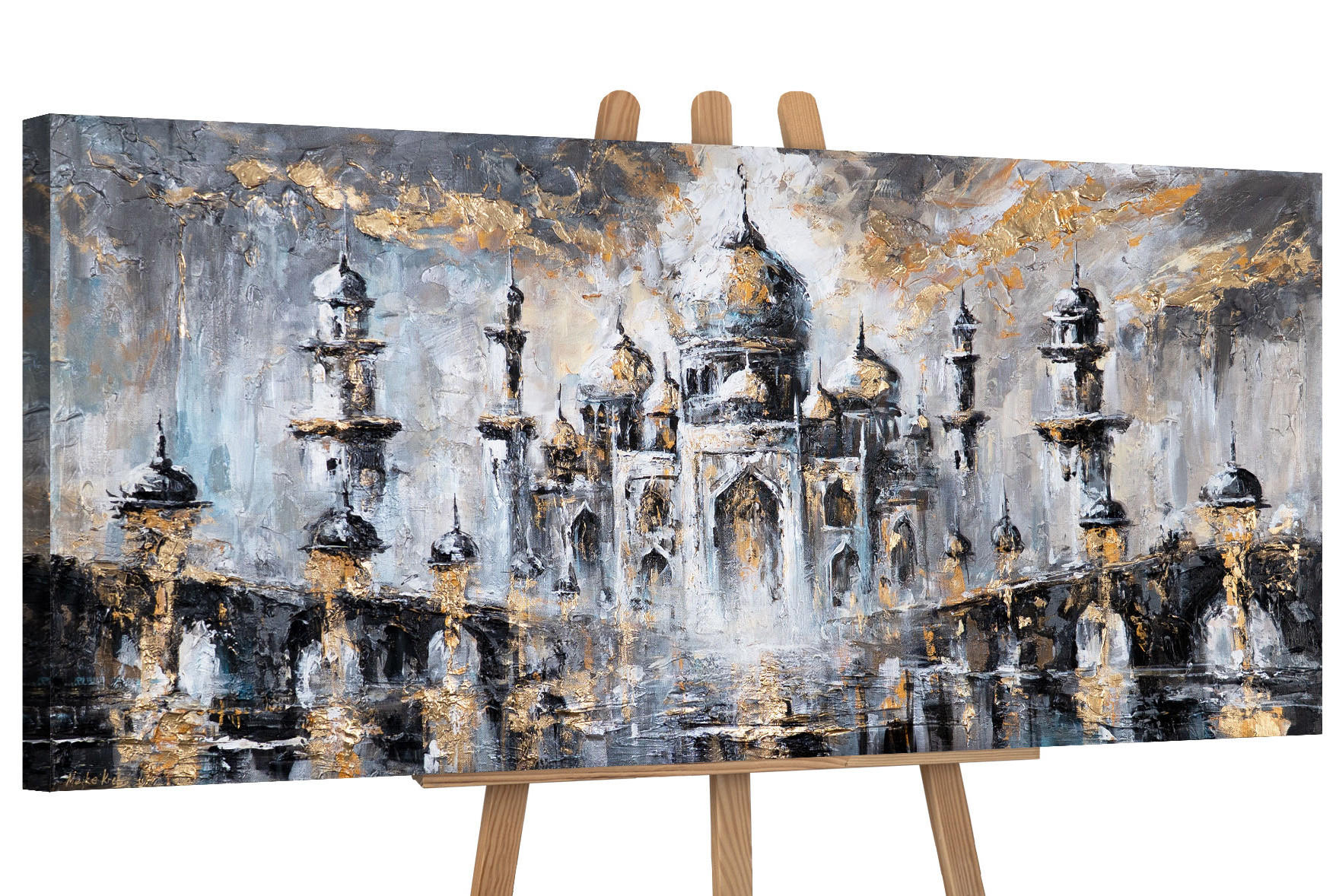 GEMÄLDE Sanftes Glühen auf Keilrahmen 115x50 cm - Multicolor, Holz (115/50cm) - YS-art gallery