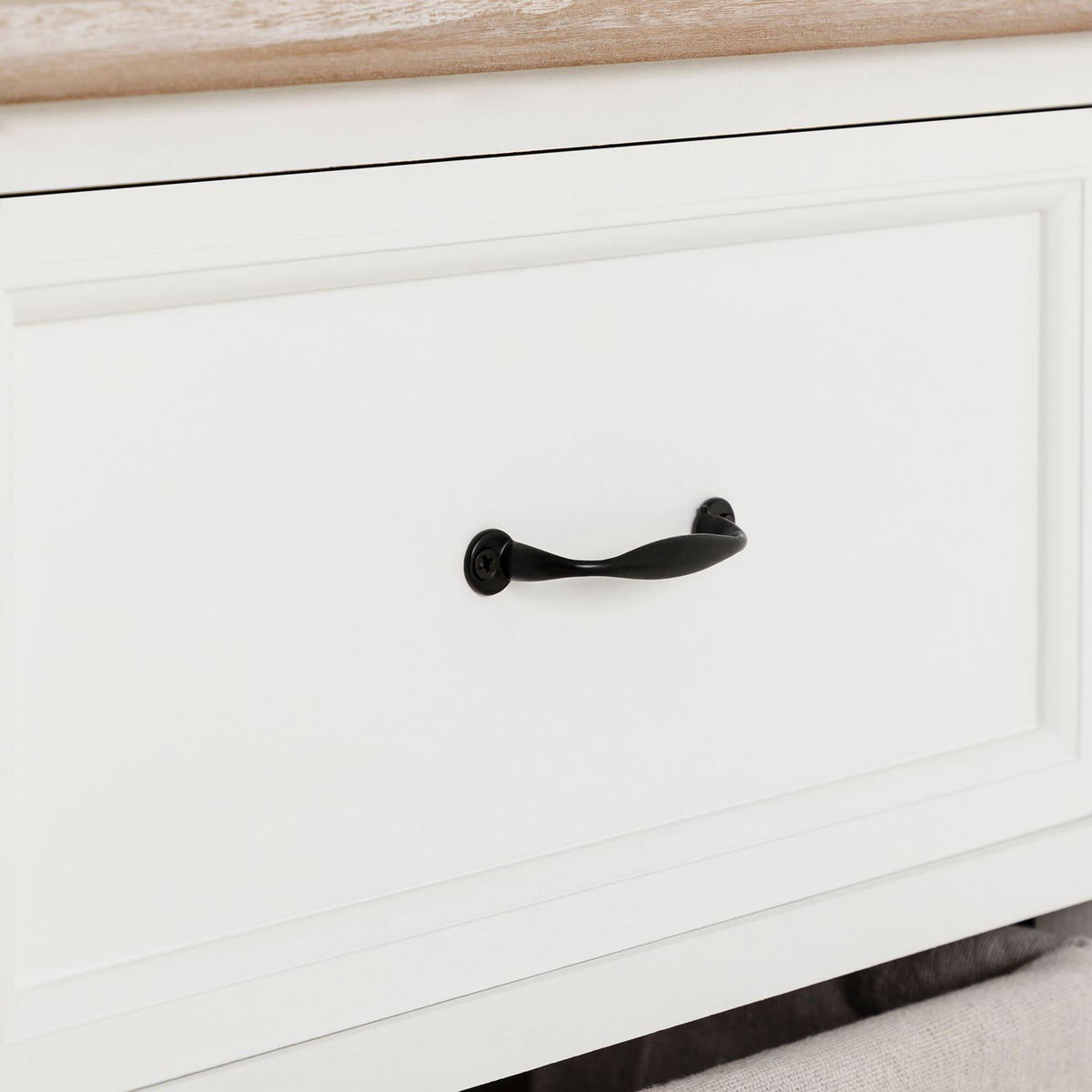 NACHTKOMMODE PROVENCE - Weiß, Holz (42/46/31cm) - IDIMEX