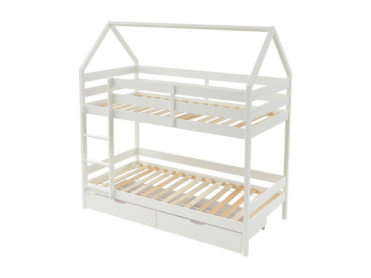 HAUSBETT - 2 Personen - holz - weiß Chori - Weiß, Holz (90/190cm) - Vente-Unique