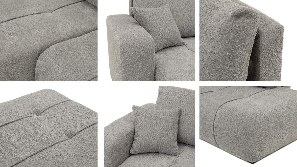 ECKSOFA Furyn O, Seite: Rechts - Beige/Schwarz, Holzwerkstoff/Kunststoff (262/145cm) - MIRJAN24