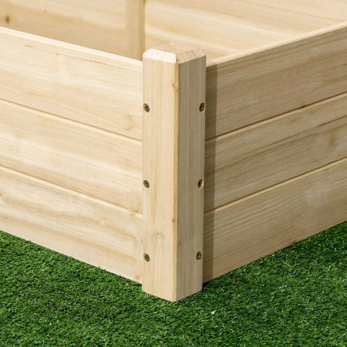 GARTENBEET, Naturfarben - Naturfarben, Holz (61.5/27/244cm) - Outsunny