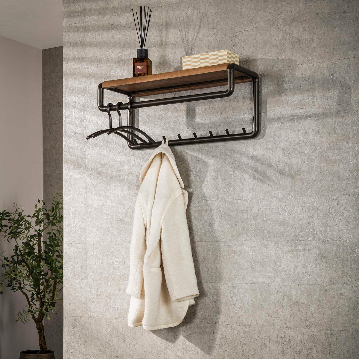 GARDEROBE Luno - Braun - 30/80/33 cm - Braun, Metall (80/33/30cm) - Hoyz Collection