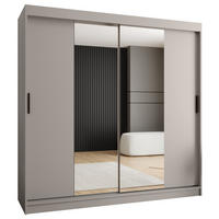 ŠATNÍ skříň s posuvnými dveřmi 200/200/62 2dveřová - černá/kašmírová, dřevo/plast (200/200/62cm)