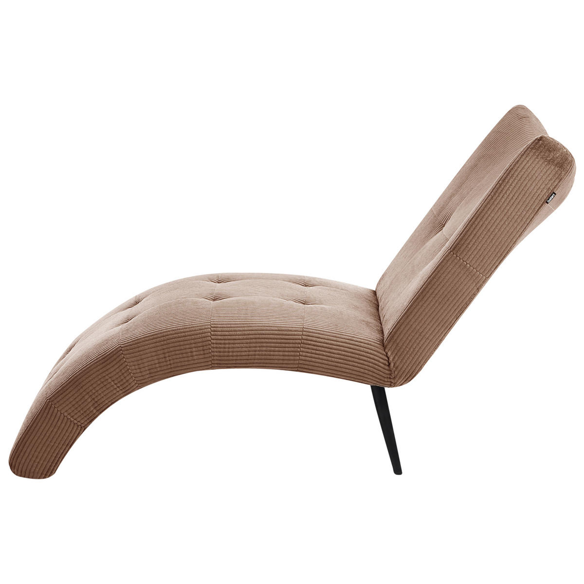 ČALOUNĚNÉ LEHÁTKO CHAISE LONGUE Manšestr Pískově béžové Quilly - černá/písková barva, textil (83/97/153cm) - Beliani