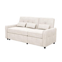 SCHLAFSOFA 3-Sitzer 3-in-1 ausziehbar Chenille, DE-42933, Beige - Beige, Metall (176/83/148cm) - ComfortXL