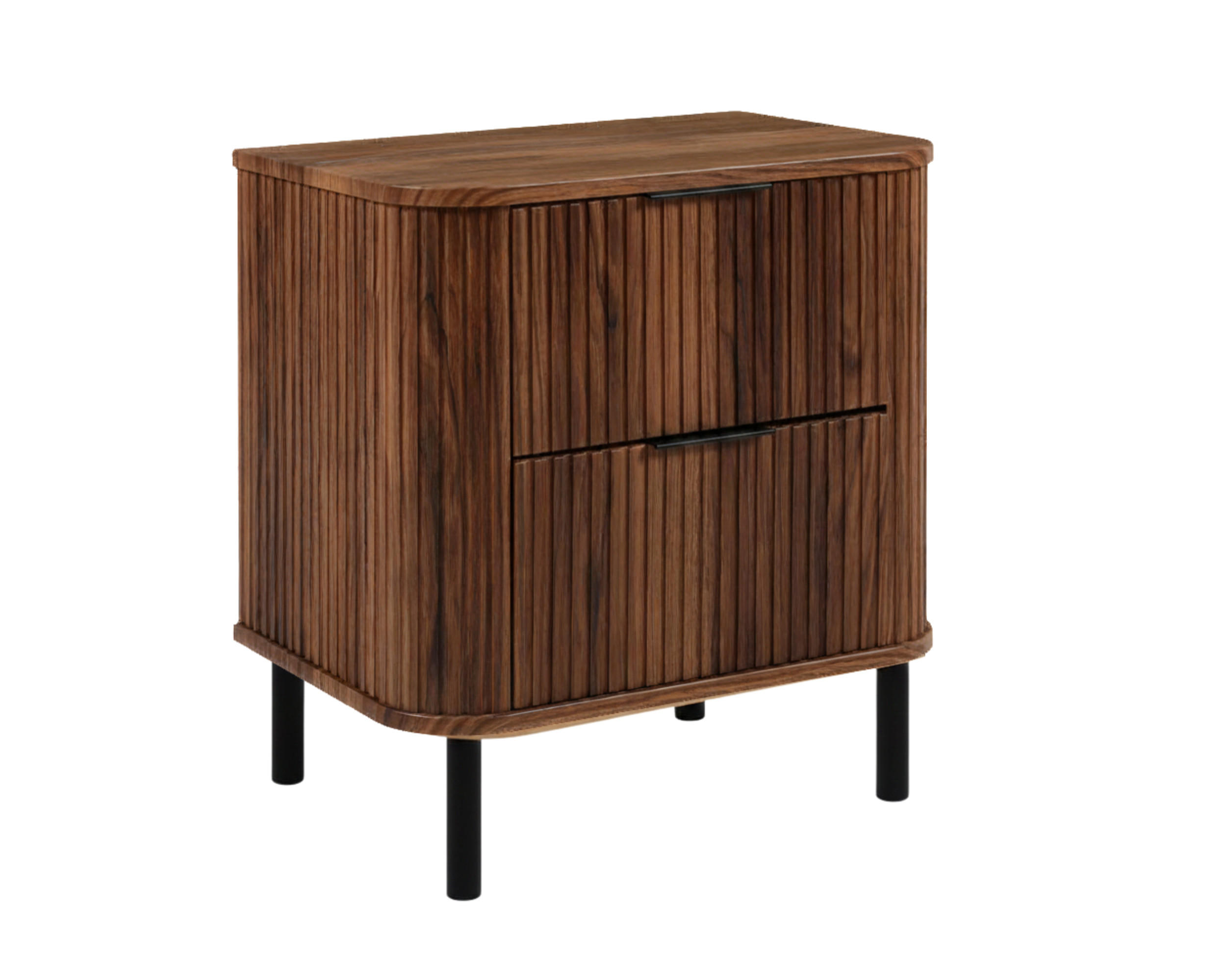 BADEZIMMERSCHRANK : Farbe Eiche-Nussbaum, Griff schwarz, Füße schwarz, 60 x 41,5 x 66,7 cm - Schwarz/Braun, Holzwerkstoff (60/66.7/41.5cm) - 3XE LIVING