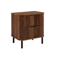 BADEZIMMERSCHRANK : Farbe Eiche-Nussbaum, Griff schwarz, Füße schwarz, 60 x 41,5 x 66,7 cm - Schwarz/Braun, Holzwerkstoff (60/66.7/41.5cm) - 3XE LIVING