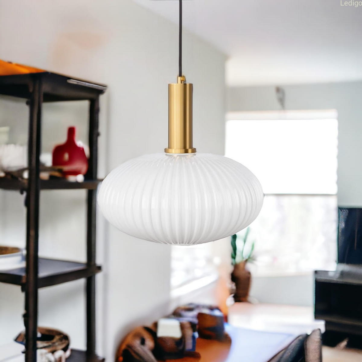 PENDELLEUCHTE Paris - Goldfarben/Schwarz, Glas/Metall (30/30/117cm) - kiki design
