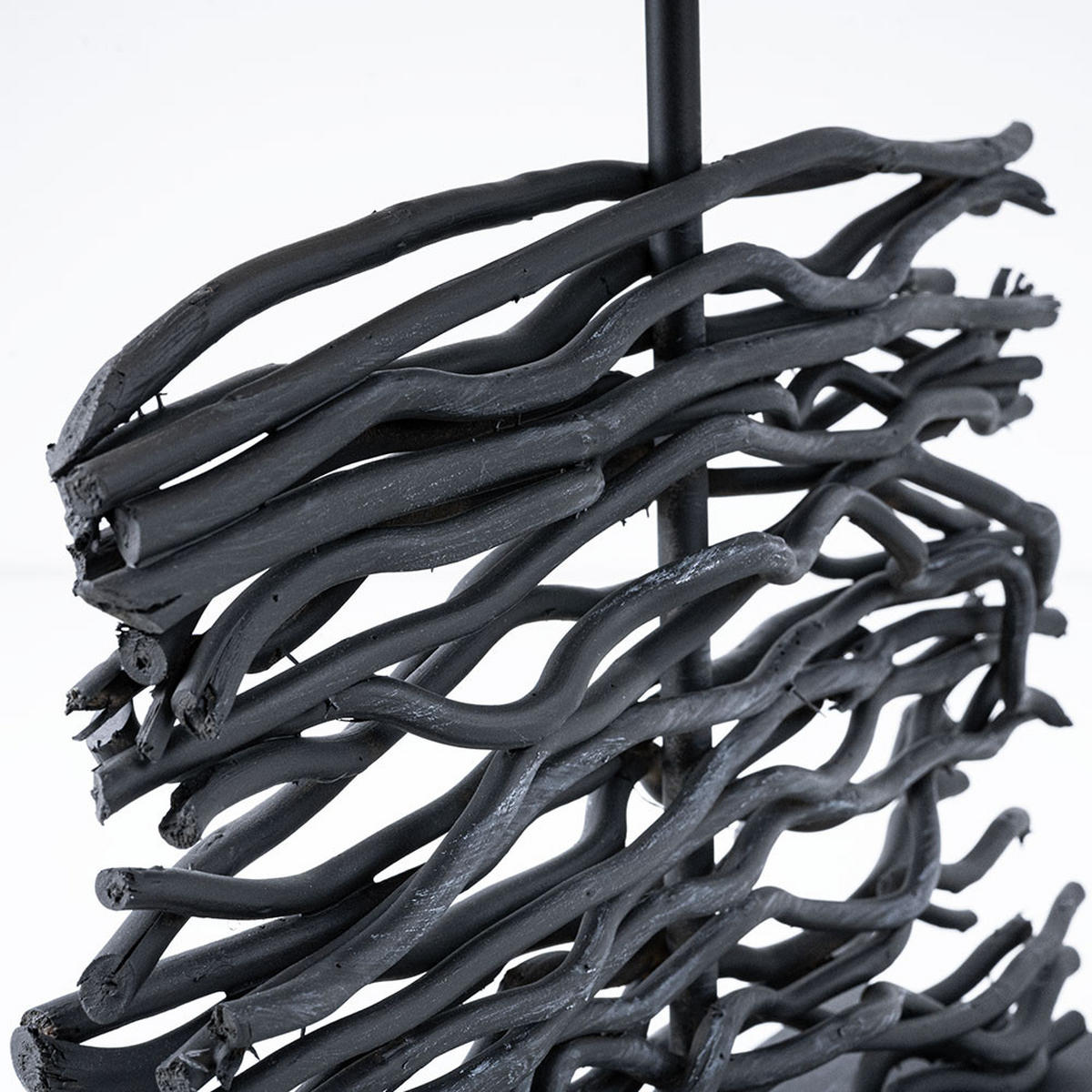 TISCHLEUCHTE Holz Grau Textil - Grau, Holz (40/15/50cm)