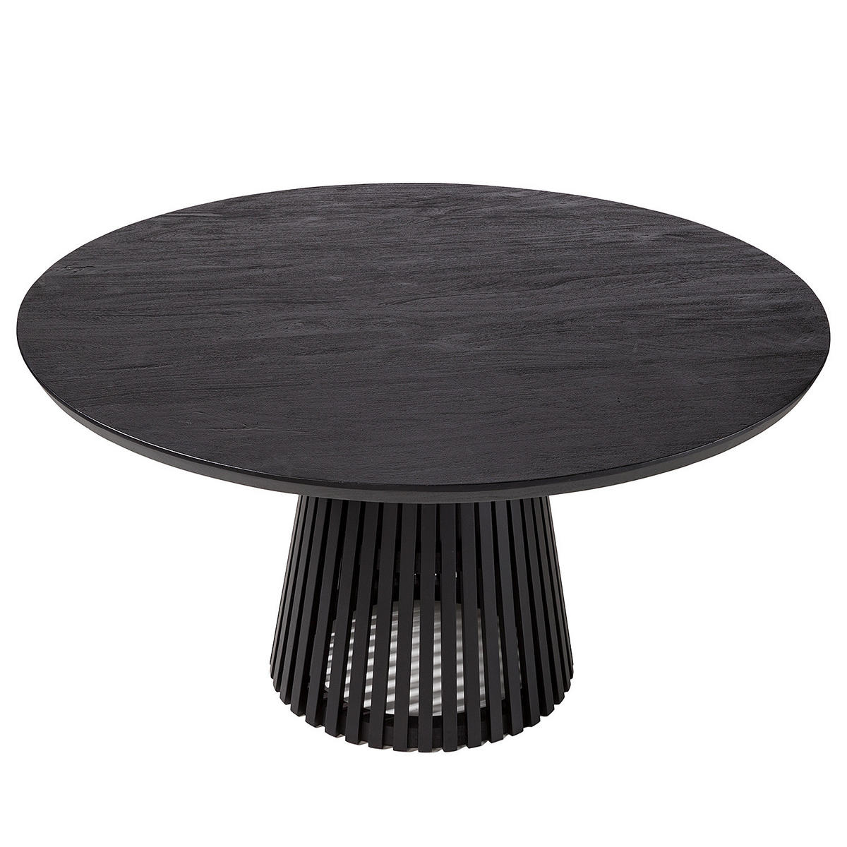 ESSTISCH - Akazie massiv, Akazie Schwarz - Schwarz/Akaziefarben, Holz (140/140/77cm) - home24