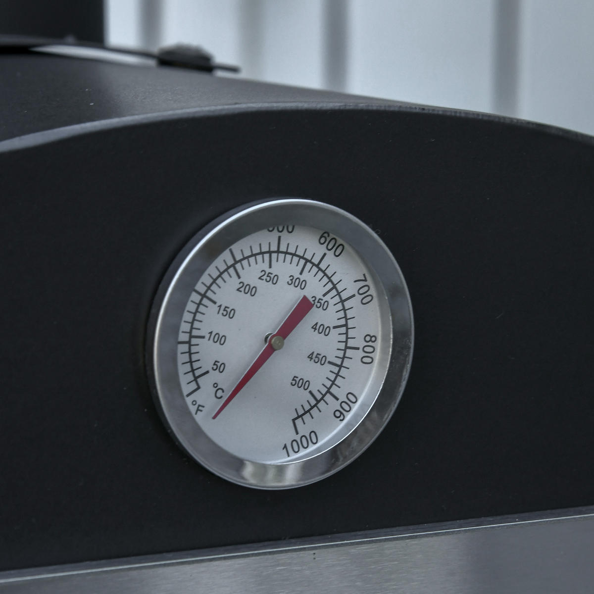 PIZZAOFEN DE-13746 auf Rollen mit Temperaturanzeige Schwarzgrau - Schwarz, Metall (54/161/63cm) - ComfortXL