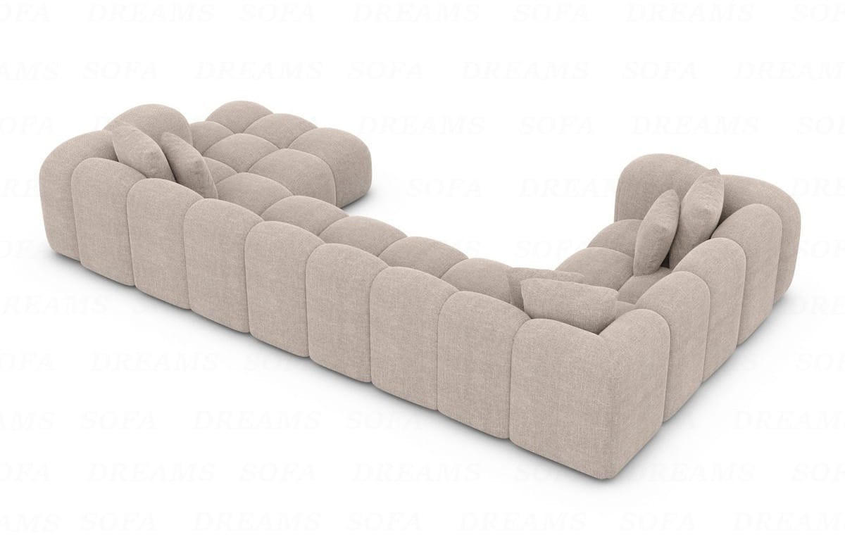 WOHNLANDSCHAFT Cloud Beige Strukturstoff - Beige, Kunststoff (314/72/184cm)