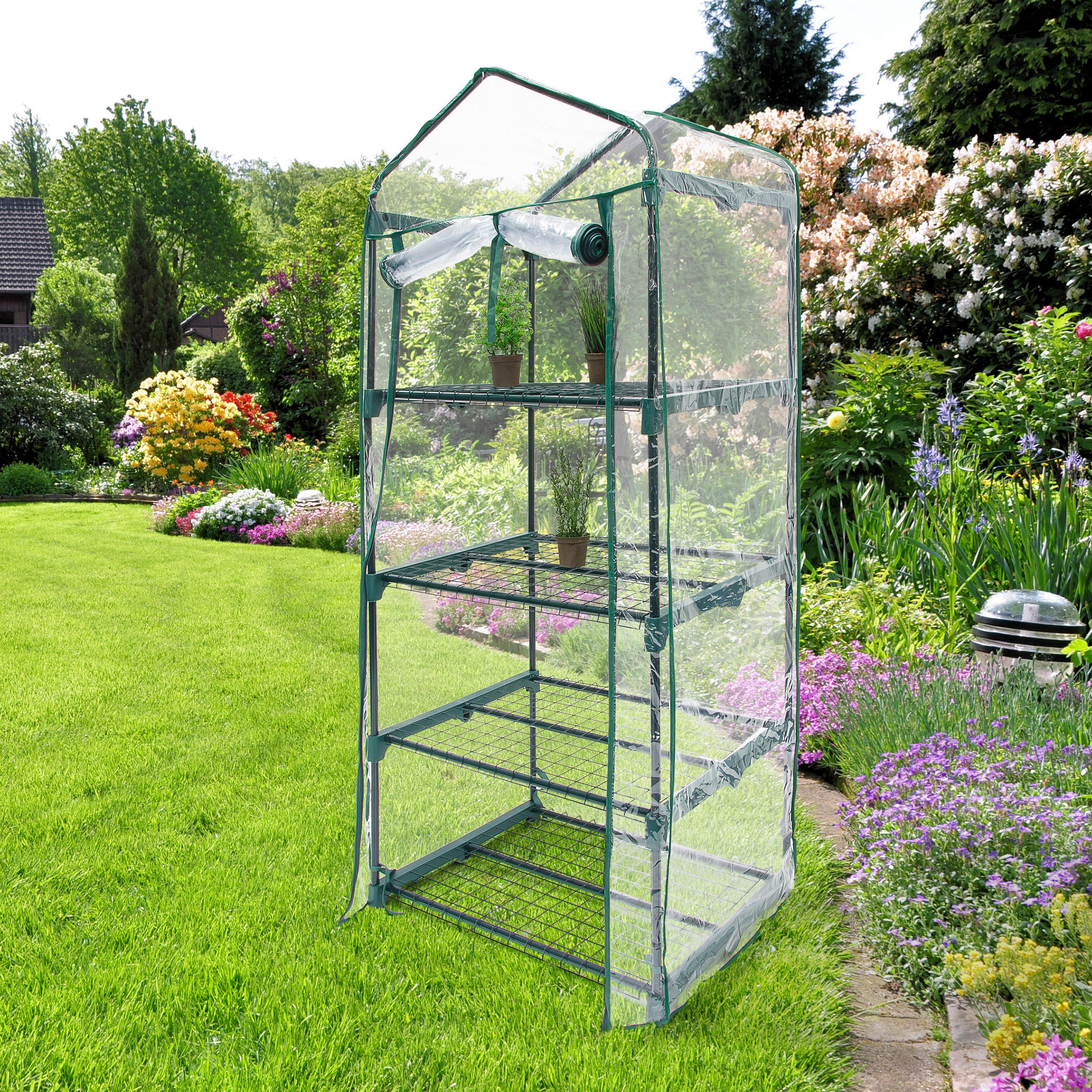 ANZUCHTGEWÄCHSHAUS - Transparent, Kunststoff/Metall (70/156/49.5cm) - Relaxdays